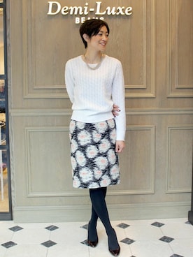 Demi-Luxe BEAMSさん（レディース・162cm）の冬コーディネート