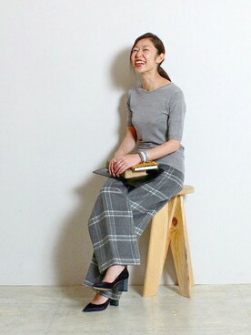 「JOHN SMEDLEY（ジョンスメドレー）のアイテム」を使った、Demi-Luxe BEAMSさん（レディース・163cm）の秋コーディネート