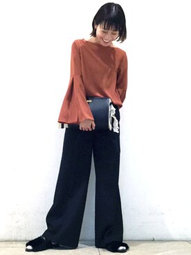 「フレアスリーブ」｜Demi-Luxe BEAMSさん（レディース・158cm）の秋コーディネート