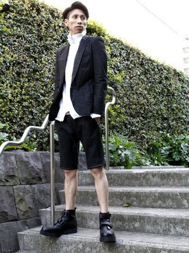 「kiryuyrik（キリュウキリュウ）のアイテム（テーラードジャケット）」を使った、kiryuyrikさん（メンズ・173cm）の春コーディネート