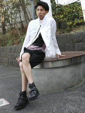 「kiryuyrik（キリュウキリュウ）のアイテム（ブルゾン）」を使った、kiryuyrikさん（メンズ・173cm）の春コーディネート