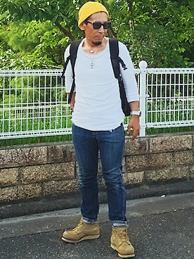 「BEAMS（ビームス）のアイテム（帽子）」を使った、アキオさん（メンズ・164cm）の秋コーディネート