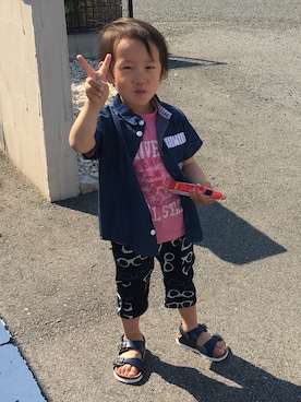 「アイテム（シャツ/ブラウス）」を使った、AKIRAさん（キッズ・100cm）の夏コーディネート