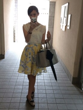 「オーガンジー」｜「アイテム（腕時計）」を使った、yさん（レディース・158cm）の夏コーディネート