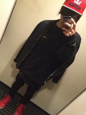 「asos（エイソス）のアイテム（ブルゾン）」を使った、ちゃらたくさん（メンズ・183cm）の冬コーディネート