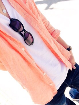「BEAUTY&YOUTH UNITED ARROWS（ビューティーアンドユースユナイテッドアローズ）の＜Chari&Co NYC＞ M-004/サングラス[MMG4]◆（サングラス、グリーン系）」を使った、niko.328さん（メンズ・167cm）の夏コーディネート