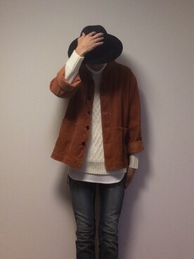 「ツバ広ハット」｜いずやんさん（メンズ・173cm）の秋コーディネート