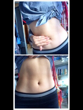 「UNIQLO（ユニクロ）のアイテム（シャツ/ブラウス、グレー系）」を使った、何梁水さん（レディース・172cm）の春コーディネート