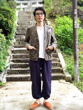 テーラードジャケットを使った 作務衣 の人気ファッションコーディネート Wear