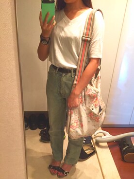 「URBAN RESEARCH（アーバンリサーチ）のアイテム（Tシャツ/カットソー、ホワイト系）」を使った、msk!さん（レディース・160cm）の秋コーディネート