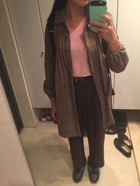 「URBAN RESEARCH（アーバンリサーチ）のアイテム（ニット/セーター、ピンク系）」を使った、msk!さん（レディース・160cm）の秋コーディネート