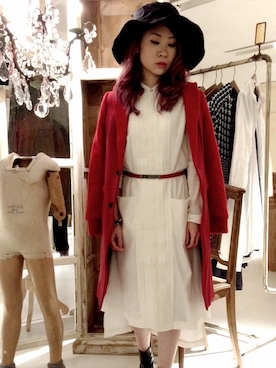 「red」｜「アイテム（つなぎ/オールインワン）」を使った、choyieさん（レディース・157cm）の夏コーディネート