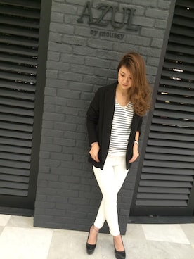 「AZUL by moussy（アズールバイマウジー）のアイテム（その他アウター）」を使った、airiさん（レディース・164cm）の春コーディネート