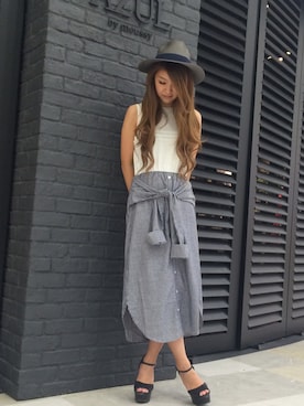 「AZUL by moussy（アズールバイマウジー）のアイテム（ワンピース）」を使った、airiさん（レディース・165cm）の夏コーディネート