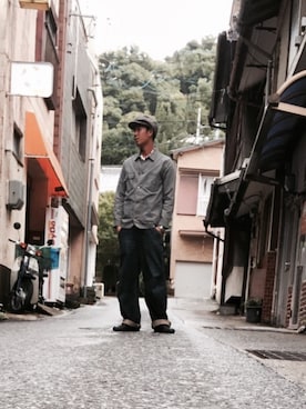 「RADIALL（ラディアル）のアイテム（ジャケット/アウター）」を使った、ゆうせいさん（メンズ・184cm）の秋コーディネート