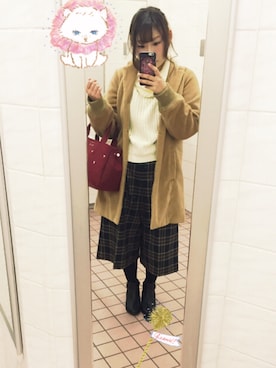 「タータンチェック」｜え り り んさん（レディース・148cm）の冬コーディネート