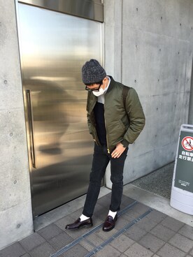 「MR.GENTLEMAN（ミスタージェントルマン）のアイテム（ブルゾン）」を使った、KOROSUKEさん（メンズ・175cm）の冬コーディネート