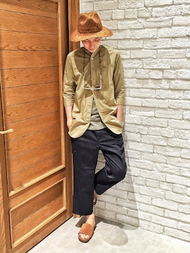 「バンドカラー」｜ヒロさん（メンズ・182cm）の夏コーディネート