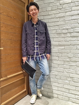 「ネイティブ柄」｜ヒロさん（メンズ・182cm）の春コーディネート