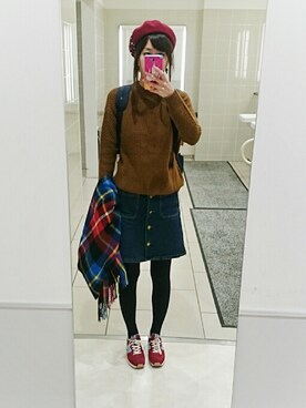 「SpRay PREMIUM（スプレイプレミアム）のアイテム（スカート）」を使った、shi-さん（レディース・158cm）の秋コーディネート