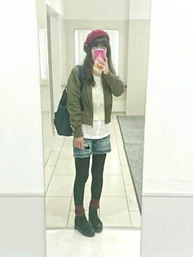 「シャツ付きニット」｜shi-さん（レディース・158cm）の秋コーディネート