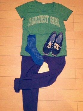 「Keds（ケッズ）のKEDS (ケッズ）　Rinajour別注　CHAMPION OXFORD キャンバススニーカー (23)（スニーカー、ブルー系）」を使った、yannさん（レディース・161cm）の春コーディネート