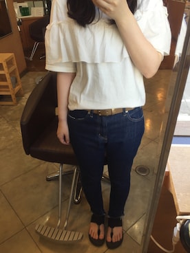 「sanuk（サヌーク）のアイテム（サンダル）」を使った、♡まーさん◡̈*⑅♡さん（レディース・155cm）の夏コーディネート