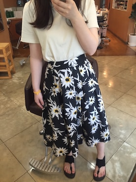 「sanuk（サヌーク）のアイテム（サンダル）」を使った、♡まーさん◡̈*⑅♡さん（レディース・155cm）の夏コーディネート