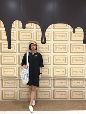 「CA4LA（カシラ）のアイテム（サンバイザー）」を使った、小黑与大毛的日常さん（レディース・160cm）の春コーディネート