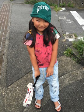 「BOOFOOWOO」｜YUNAchocoさん（キッズ・120cm）の夏コーディネート