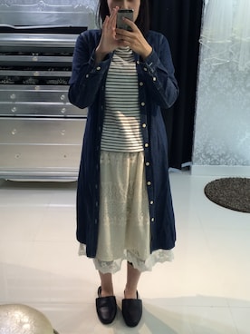 「w closet」｜「アイテム（シャツワンピース）」を使った、もみじさん（レディース・167cm）の春コーディネート