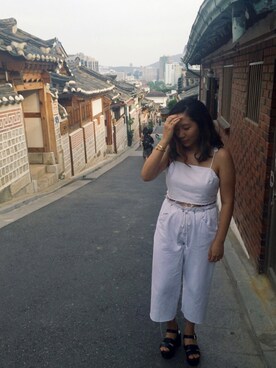 「monochrome」｜「アイテム（サンダル）」を使った、JENNさん（レディース・165cm）の夏コーディネート