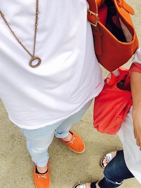 「アイテム（トートバッグ、オレンジ系）」を使った、いごまん！さん（メンズ・172cm）の夏コーディネート