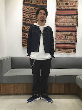 「united arrows」｜「アイテム（デニムジャケット）」を使った、Daisuke Kuoriさん（メンズ・180cm）の秋コーディネート