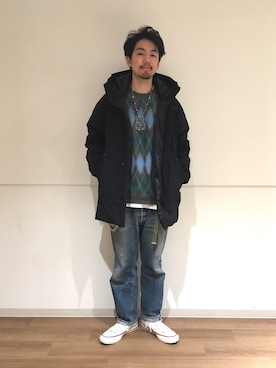 「united arrows」｜「アイテム（ダウンジャケット/コート）」を使った、Daisuke Kuoriさん（メンズ・180cm）の秋コーディネート