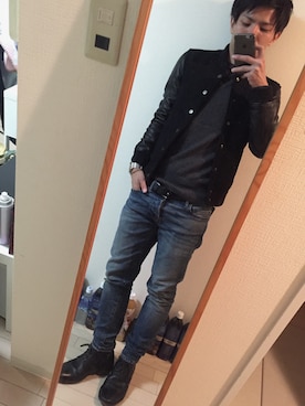 「STUDIOUS（ステュディオス）のアイテム（スタジャン）」を使った、H.Sさん（メンズ・165cm）の秋コーディネート