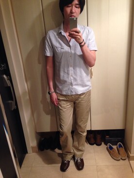 「attack the mind 7(アタックザマインドセブン)のアイテム(パンツ)」を使った、mabuさん(メンズ・189cm)の春コーディネート