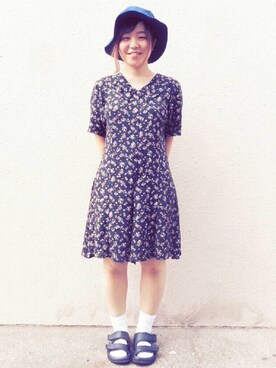 「サンダルに靴下」｜「アイテム（つなぎ/オールインワン）」を使った、AiLeen by GROGGROGさん（レディース・158cm）の夏コーディネート