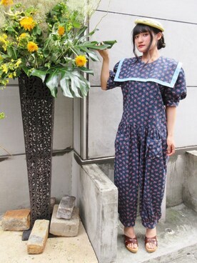 「7月WEAR夏のサンダル祭り」｜「アイテム（オールインワン・サロペット）」を使った、AiLeen by GROGGROGさん（レディース・160cm）の夏コーディネート