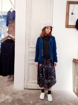 「initial（イニシャル）のアイテム（デニムジャケット）」を使った、pizzaさん（レディース・158cm）の春コーディネート