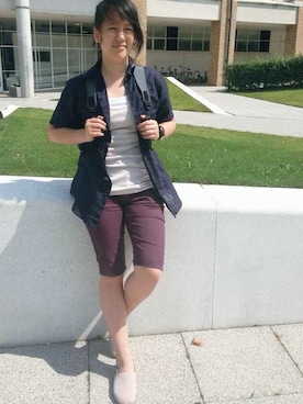 「shorts」｜「アイテム（その他アウター）」を使った、K.Cさん（レディース・165cm）の夏コーディネート