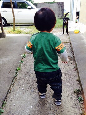 「西松屋（ニシマツヤ）のアイテム（Denim pants、ブルー系）」を使った、nishiyamaさん（レディース・155cm）の冬コーディネート