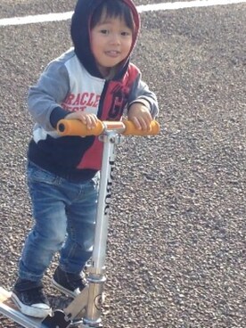 「西松屋（ニシマツヤ）のアイテム（Denim pants、ブルー系）」を使った、nishiyamaさん（レディース・155cm）の冬コーディネート