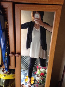 「イオンのアイテム（One piece dress、ホワイト系）」を使った、nishiyamaさん（レディース・155cm）の春コーディネート