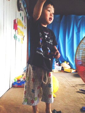 「UNIQLO（ユニクロ）のアイテム（T Shirts、ブラック系）」を使った、nishiyamaさん（レディース・155cm）の夏コーディネート