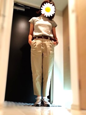「アクティブ」｜「アイテム（チノパンツ）」を使った、かのほさん（レディース・159cm）の夏コーディネート