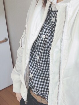 「マムジーンズ」｜「アイテム（ナイロンジャケット）」を使った、ayumi!さん（レディース・158cm）の春コーディネート