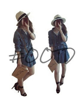 「Ungrid（アングリッド）のアイテム（サスペンダー）」を使った、Atsukoさん（レディース・153cm）の夏コーディネート