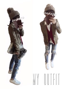 「ストライプジャケット」｜Atsukoさん（レディース・152cm）の冬コーディネート