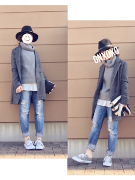 「アイテム（クラッチバッグ、その他）」を使った、Atsukoさん（レディース・152cm）の冬コーディネート